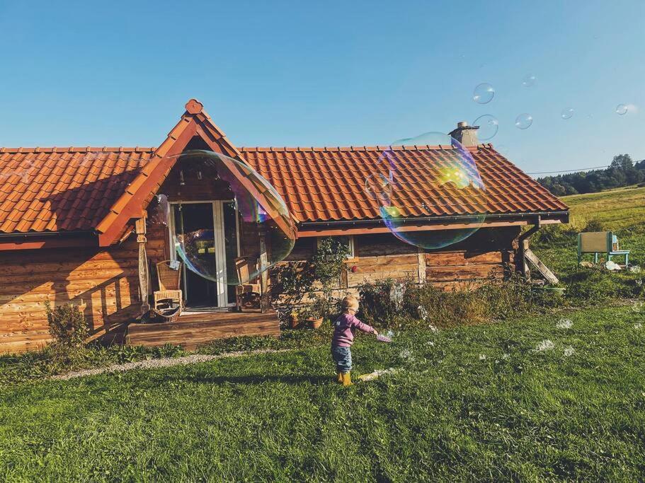 Polanka Beskid Niski Cute Cabin With Spectacular Views Hanczowa Exteriér fotografie